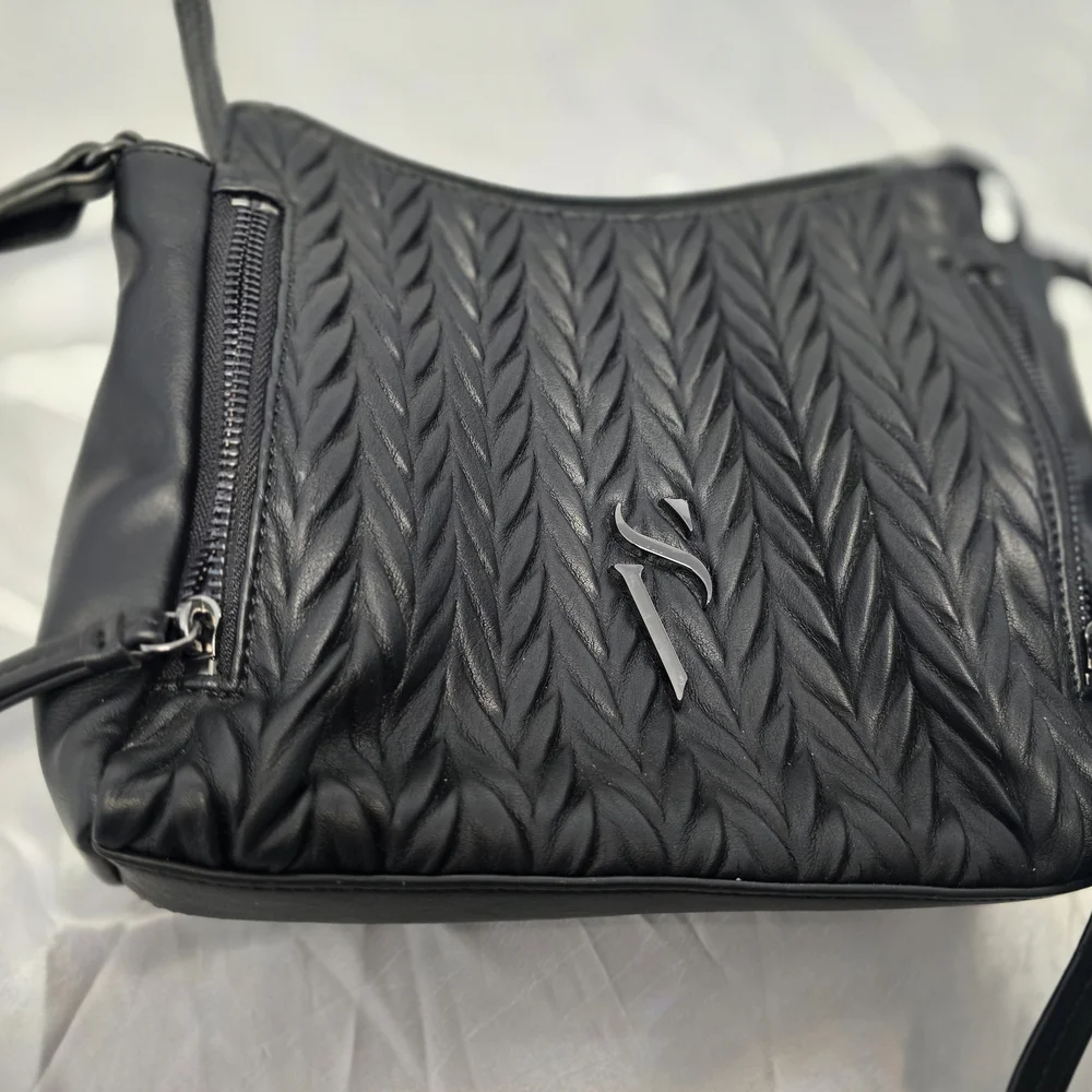 Simply Vera Vera Wang Black Textured Crossbody Bag - Picture 10 of 16